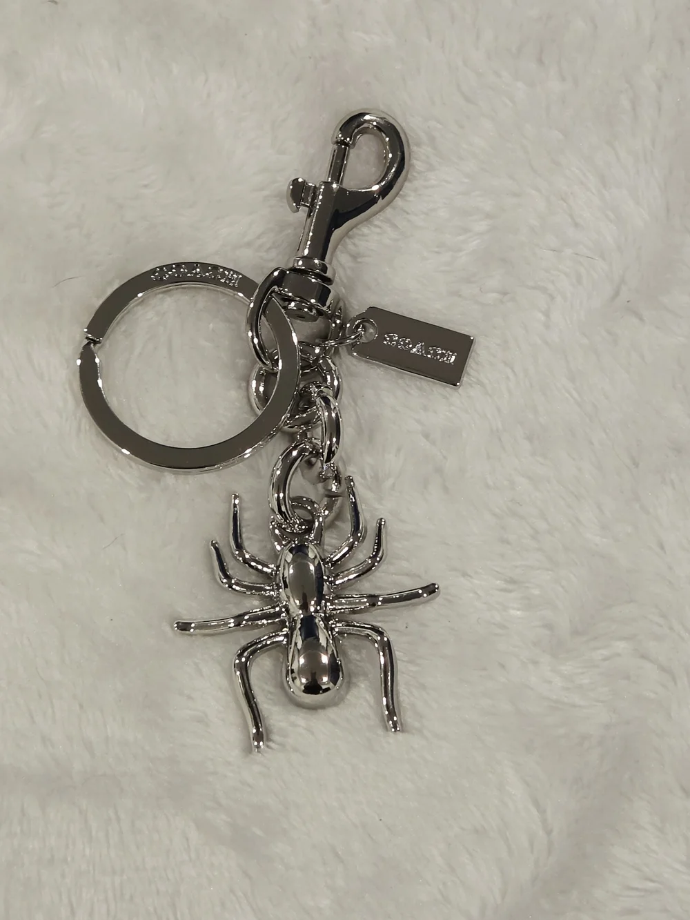 C Logo Silver Spider Keychain Charm Bling Bag Charm